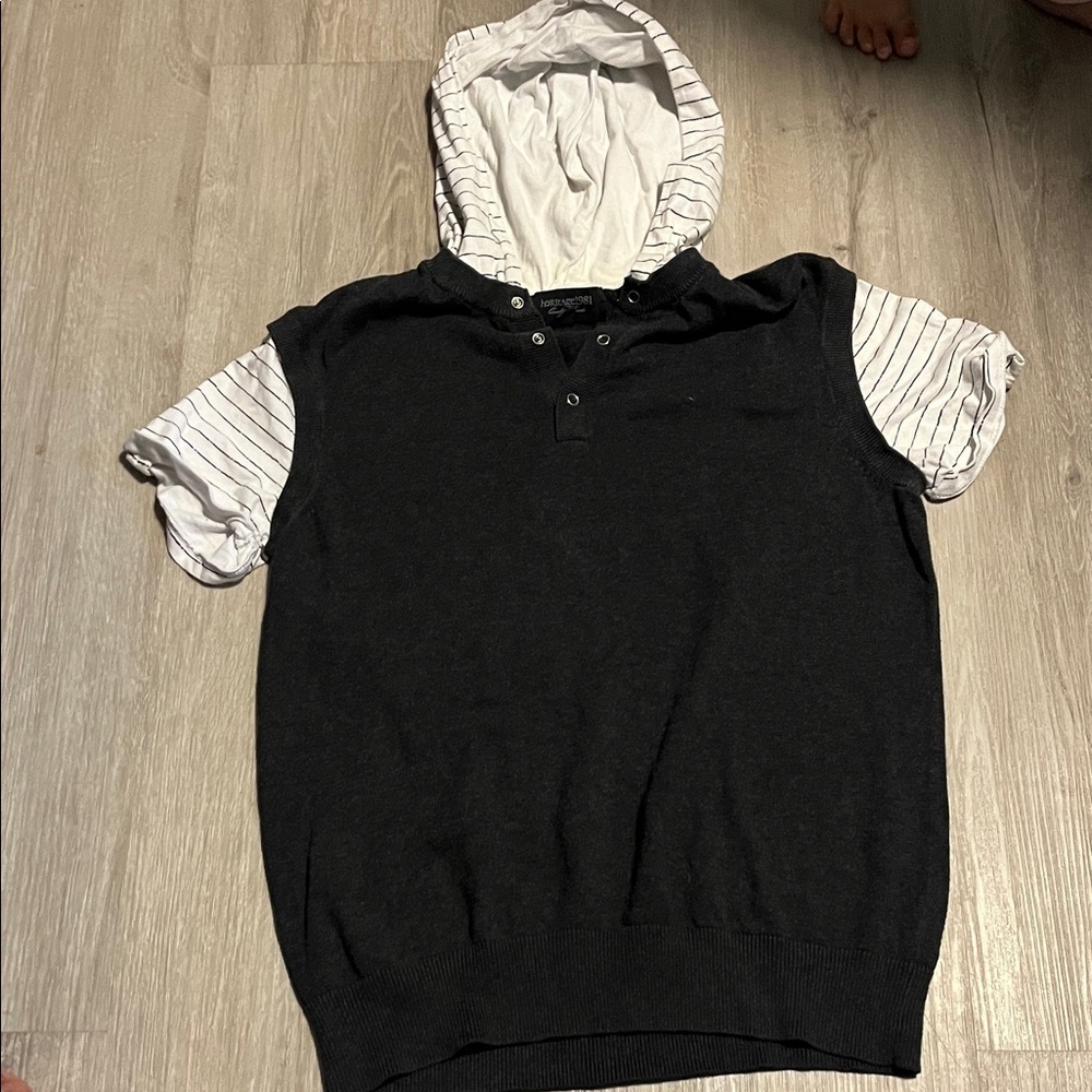 Heritage 1981 Black and White Hooded Sweatshirt